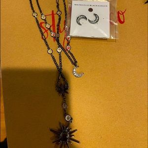 Beautiful star and moon necklace and earrings set!